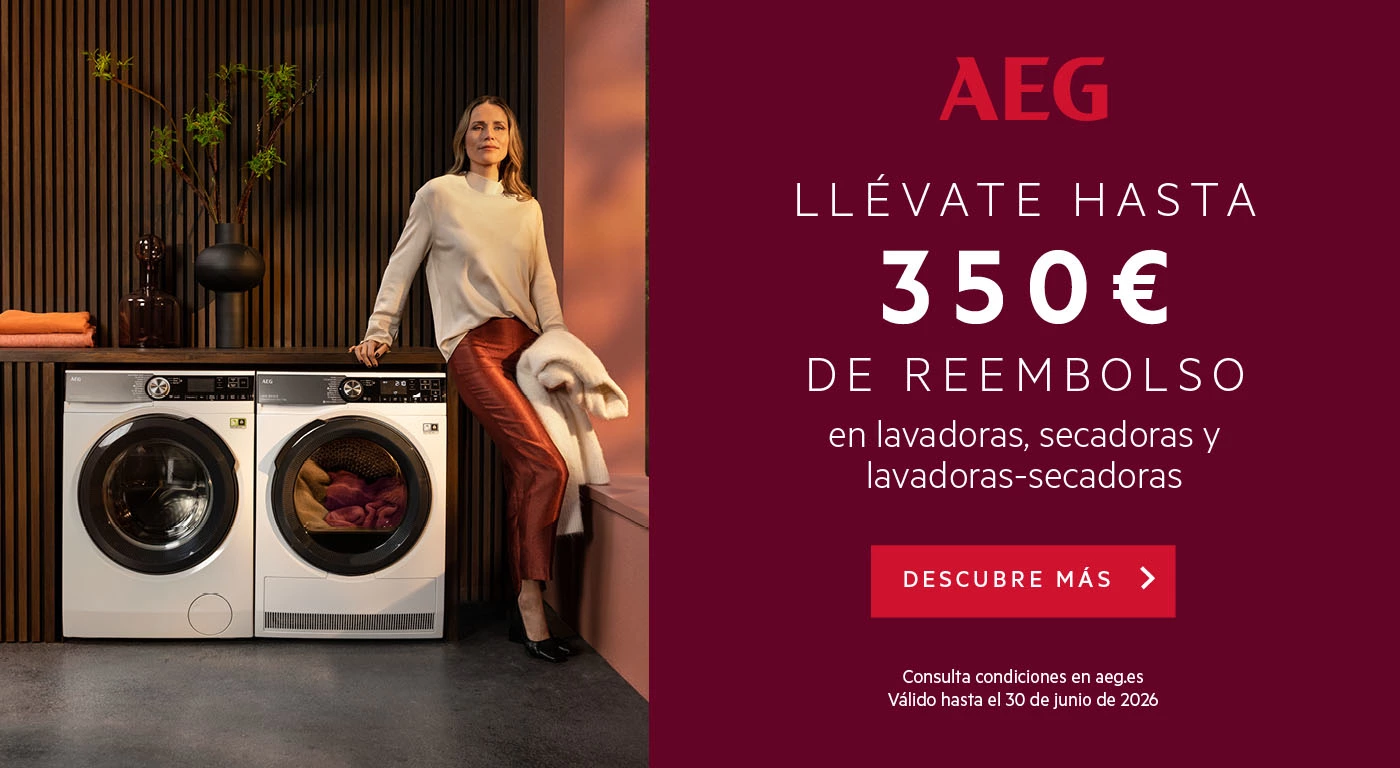 Compra un equipo de lavado AEG y consigue hasta 350€ de reembolso